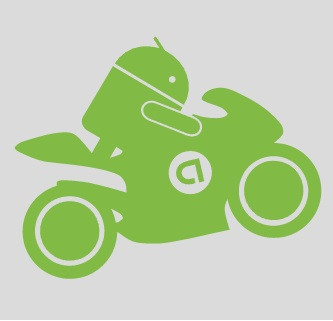 Вінілова наклейка  - Android Biker розмір 20 см