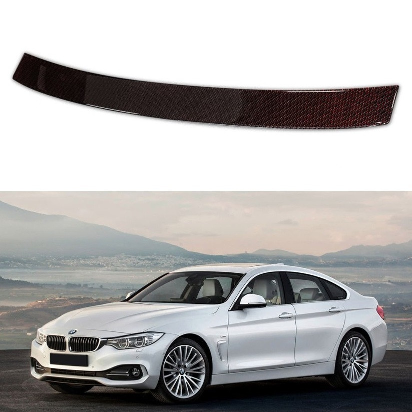 Захисна накладка на задній бампер для BMW 4-series F36 4dr Coupe 2014+ /черв.карбон/