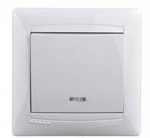 Вимикач 1-й + LED підсвічування LEMANSO Сакура білий LMR1004 (арт. LMR1004)