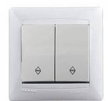 Вимикач 2-й прохідний LEMANSO Сакура білий LMR1006 (арт. LMR1006)