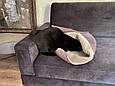 Лежанка НОРА для собаки, кота, лежак для собаки з капюшоном, кота, спальне місце МЕБЛЕВА ЗНОСОСТІЙКА ТКАНИНА, фото 6