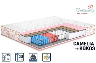 ОртопедІчнІй матрац MatroLuxe Butterfly CAMELIA/КАМЕЛІЯ+кокос (23см, 3/3,5 5zone Pocket Spring) двустороннІй