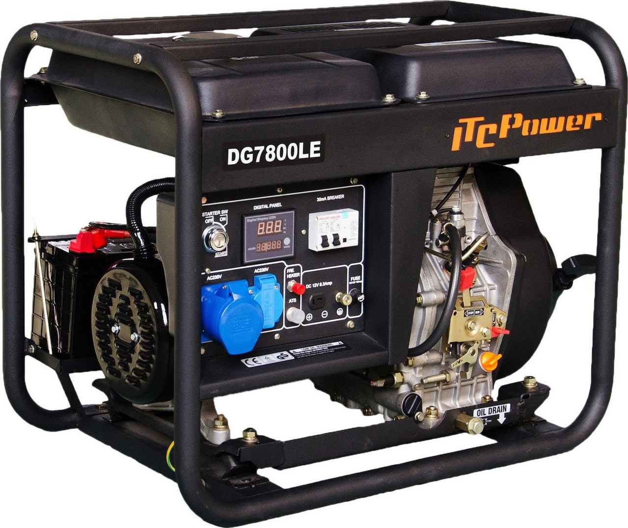 Дизельний генератор ITC Power DG7800LE (6.5 кВт) (34083)