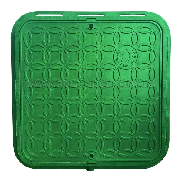 Люк пластиковый квадратный Данапласт зеленый 1,5т - фото 1 - id-p1650652245