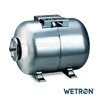 Гідроакумулятор горизонтальний 50л нержавійка Wetron