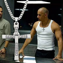 Форсаж намисто Dominic Toretto кулон хрест зі стразами ланцюжок чоловічі модні прикраси хрест торетто, фото 3