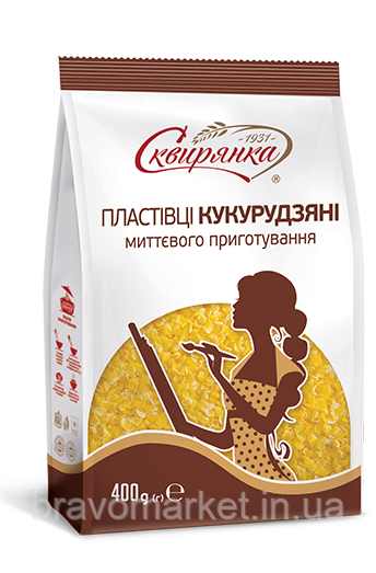 Пластівці кукурудзяні миттєвого приготування 400г ТМ Сквирянка, фото 1
