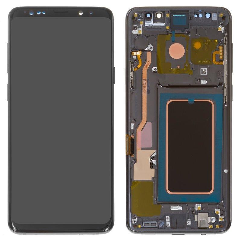 Дисплей для Samsung G965 Galaxy S9 Plus з сенсорним склом в рамці (Сірий) Оригінал Китай