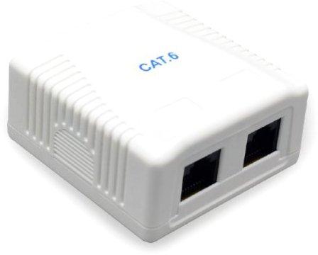 Розетка 2-портова Cablexpert NCAC-2F6-01 RJ-45 кат.6е, з екраном  (код 95176)