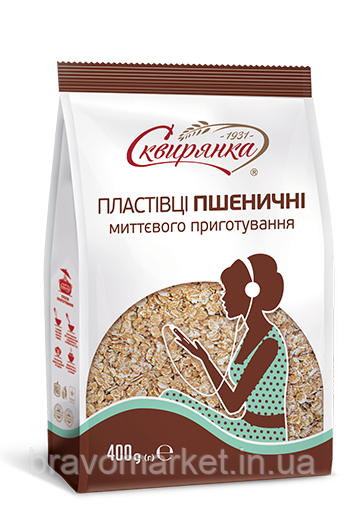 Пластівці пшеничні миттєвого приготування 400г ТМ Сквирянка, фото 1