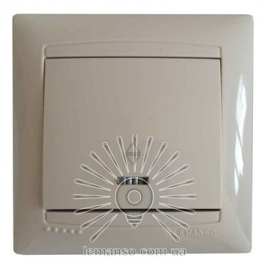 Вимикач 1-й прохідний + LED підсвічування LEMANSO Сакура КРЕМ LMR1103 (арт. LMR1103), фото 1