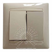 Вимикач 2-й LEMANSO Сакура КРЕМ LMR1105 (арт. LMR1105)