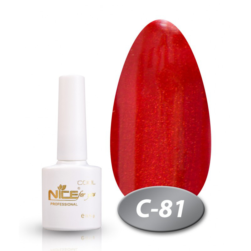 Гель-лак Nice for You COOL C-081 червоний з блискітками 8,5 мл