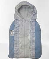 Велюровий конверт блакитний на блискавці