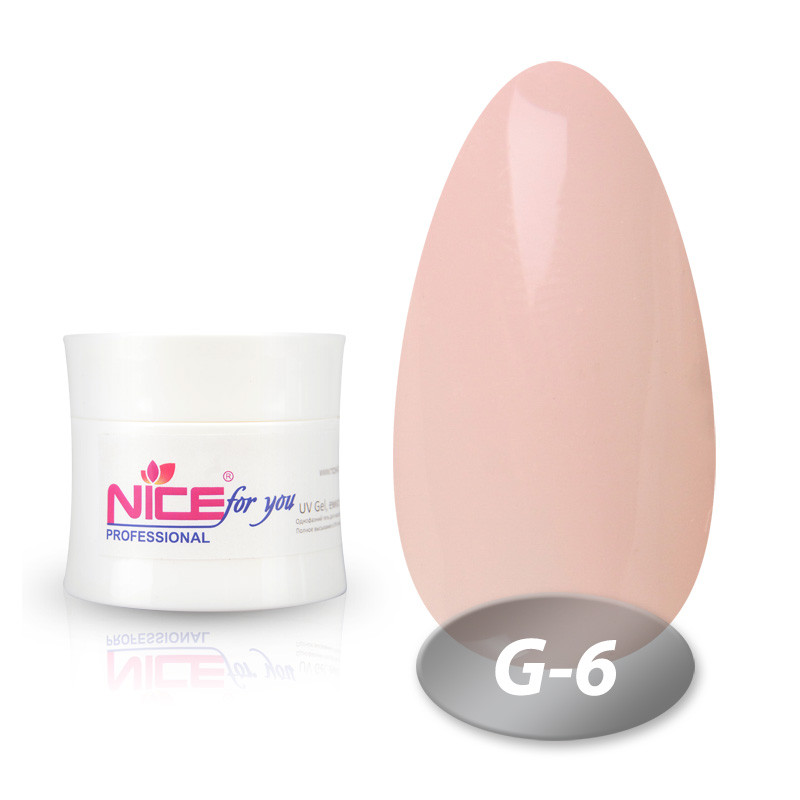 Гель для нарощування Builder gel Nice for you G-6 Natural Pink Натуральний рожевий 5 г