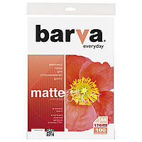 Фотобумага для принтера Barva, матовая, А4, 170 г/м, 100 л, серия 'Everyday' (IP-AE170-323)