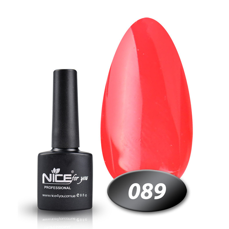 Гель-лак Основна палітра № 089 Nice for you Червоний кораловий 8.5 г