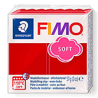 Полімерна глина пластика Фімо Софт Fimo Soft 56 г - Різдвяний червоний, Christmas Red