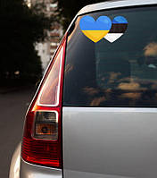 Патріотична наклейка на машину "Україна та Естонія. Серця" 25х14 см - на скло / авто / автомобіль / машину