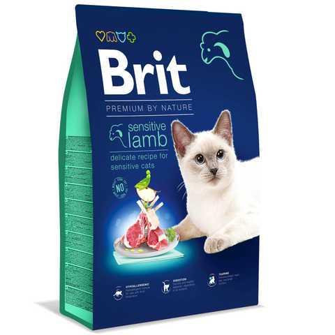 Brit Premium by Nature Cat Sensitive для котів із чутливим травленням, з ягням 8 КГ