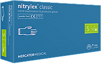 Перчатки нитриловые Mercator Nitrylex CLASSIC неопудренные, размер S 100 шт.