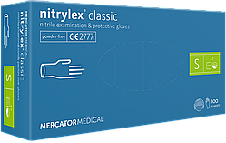 Рукавички нітрилові Mercator Nitrylex CLASIC неопудрі, розмір XS 100 шт.