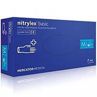 Перчатки нитриловые Mercator Nitrylex CLASSIC неопудренные, размер M 100 шт.