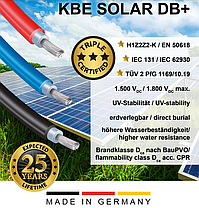 Кабель сонячний KBE Solar DB+ 6 мм EN 50618 H1Z2Z2-K чорний, фото 2