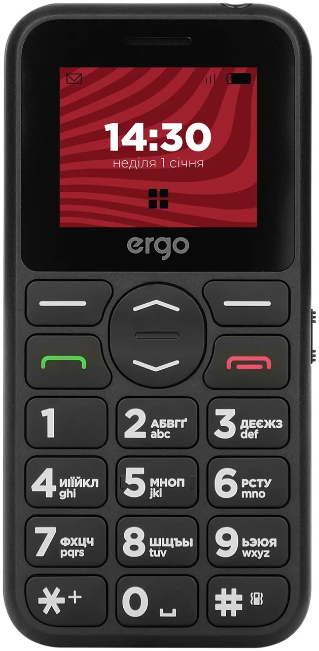 Телефон ERGO R181 DS Black UA UCRF