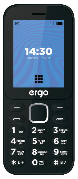Телефон ERGO E241 DS Black UA UCRF