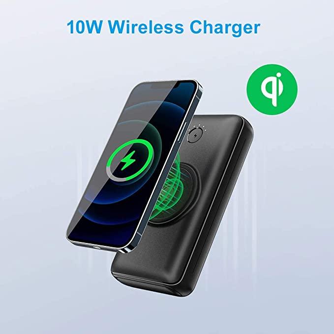 JIGA Wireless Power Bank 30 000 мАг, 18 Вт PD Портативний зарядний пристрій USB-C з 3 входами та 5 виходами та ліхтариком, Б/У