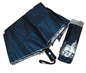 Зонт брунатний з орнаментом всередині напівавтоммат Toprain 480 темно-синій
