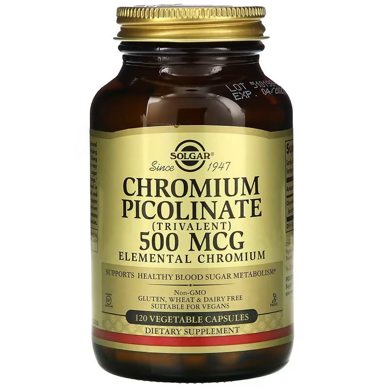 Chromium Picolinate 500 мкг Solgar 120 капсул, фото 1