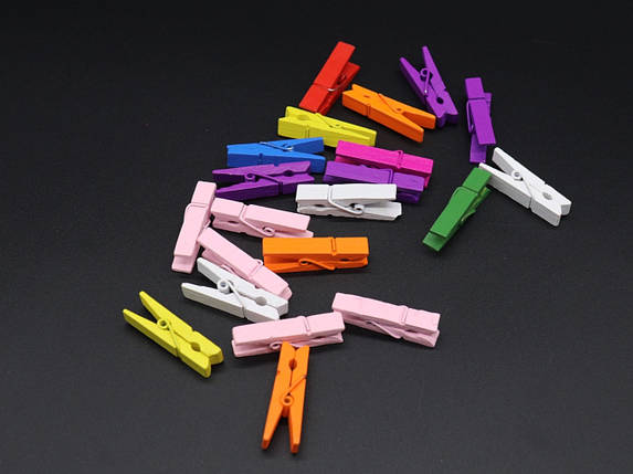 Дерев'яні заготовки для творчості. Прищіпка. Колір мікс. 35х10мм, фото 1