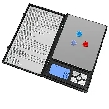 Ваги ювелірні електронні до 500 г з екраном Notebook Series / Високоточні кишенькові міні ваги