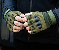 Беспальчиковые военные перчатки, мужские военные перчатки для ВСУ, тактические варежки хаки мужские М, L, ХЛ