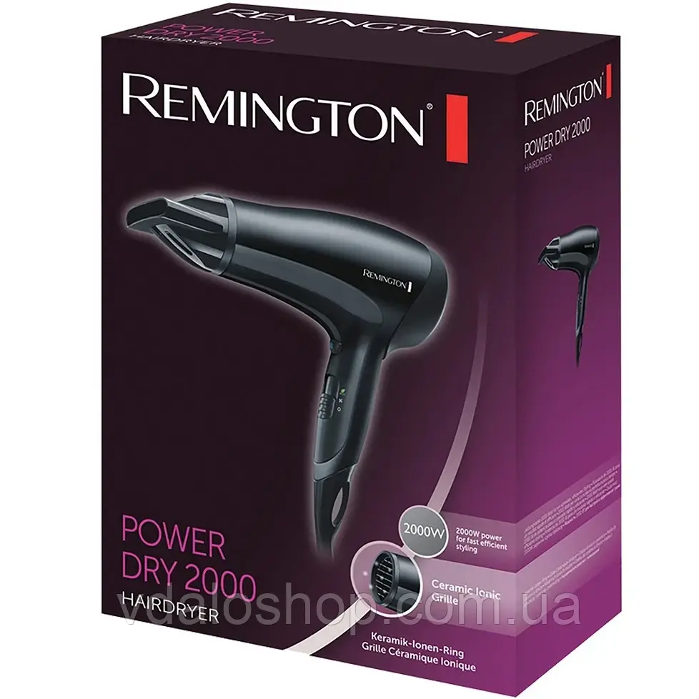 Фен для волосся Remington D3010 E51 Power Dry 2000 (D3010) Фен Ремингтон 2000 вт