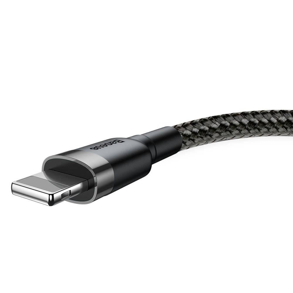 Кабели USB to Apple Lightning | для iPhone Baseus Cafule USB-A 2.0A 3m Black-Gray - Черный Кабель Original Папа-папа Плетеный