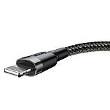 Кабель Baseus Cafule USB-A to Lightning 2.0A 3m Black-Gray (CALKLF-RG1), фото 3