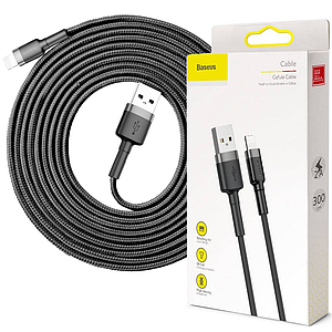 Кабель Baseus Cafule USB-A to Lightning 2.0A 3m Black-Gray (CALKLF-RG1)