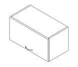 Навісна шафа закрита (однодверна — двері горизонтально) ОКАП ЛЮКС з фарбованими МДФ фасадами ширина 500, фото 2