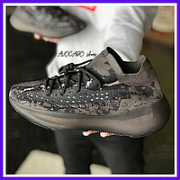 Кроссовки мужские и женские Adidas Yeezy boost 380 black / Адидас Изи буст 380 черные рефлективные