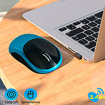 Блютуз мишка для комп'ютера Wireless Mouse G185 Синьо-чорна, бездротова миша для ноутбука (мышь беспроводная)