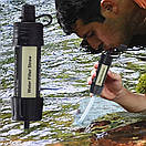 Фільтр портативний для води туристичний похідний Water Filter Straw на 3000 л Black, фото 5