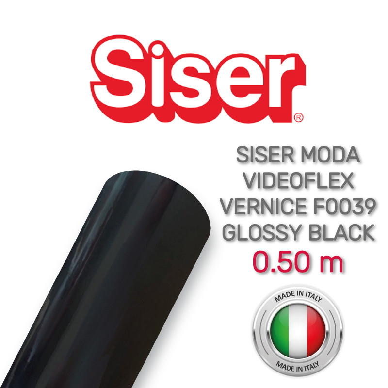 Siser Videoflex Moda Vernice F0039 Glossy Black (Плівка для термопереносу чорна)