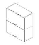 Навісна шафа закрита (двохдверна — двері горизонтально) ЛЮКС з фарбованими МДФ фасадами ширина 500, фото 2