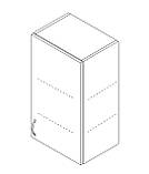 Навісна шафа закрита (однодверна) ЛЮКС ширина 400 МАКСІ-МЕбель Дуб сонома/Білий гладкий (72035), фото 2