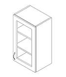 Навісна шафа-вітрина (однодверна) (скло 4 мм) ЛЮКС ширина 400 МЕбель Дуб сонома/Білий гладкий, фото 3