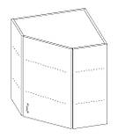 Кутова шафа навісна ЛЮКС з фарбованими МДФ фасадами МАКСІ-МЕбель Дуб сонома/Білий (73146), фото 2