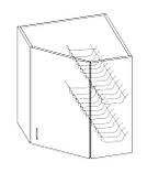 Кутова шафа навісна (сушарка) МАКСІ-Мебель Дуб сонома/Білий гладкий (72041), фото 2